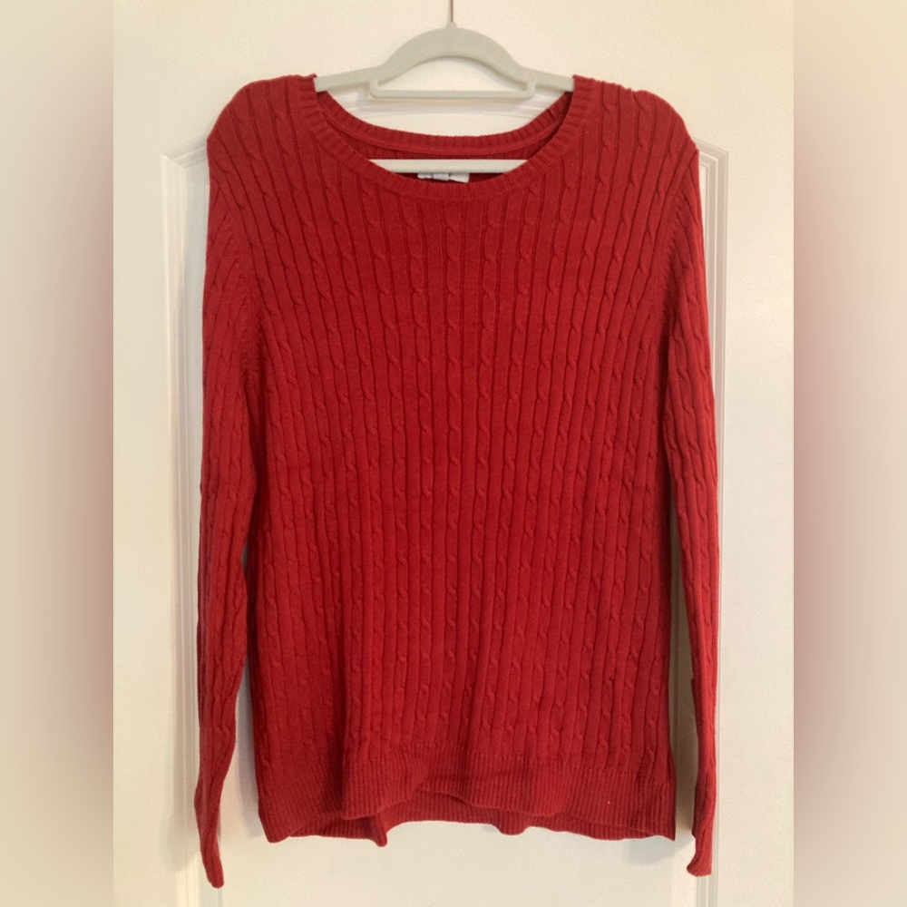 Red sweater Croft & Barrow large 100% cotton